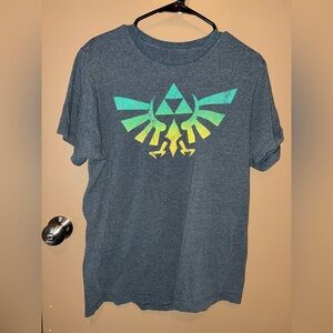 Gray Tee with Green and Yellow Emblem